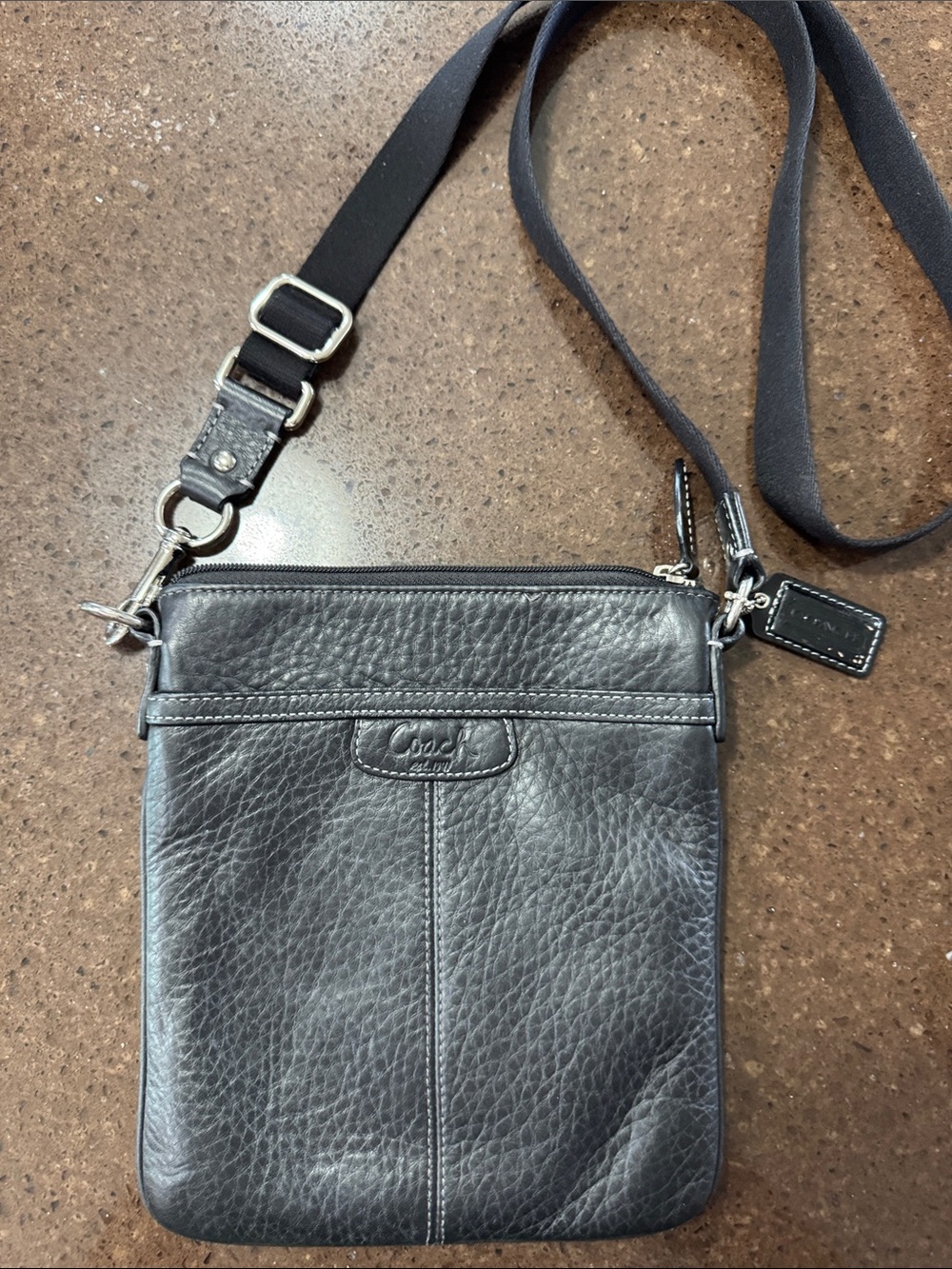 Coach Black Pebbled Leather Crossbody Bag - Picture 6 of 6